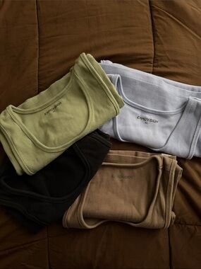 Ekkovision Men's Ribbed Tank Top - Olive, Light Blue, Black, Brown - Pack